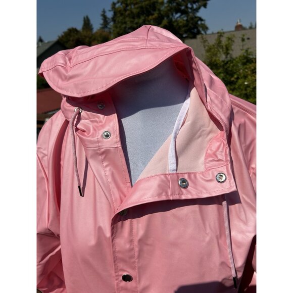 Rains Unisex Long Rain Jacket, Sky Pink, Waterproof, Sizes S, M, L - Picture 5 of 12